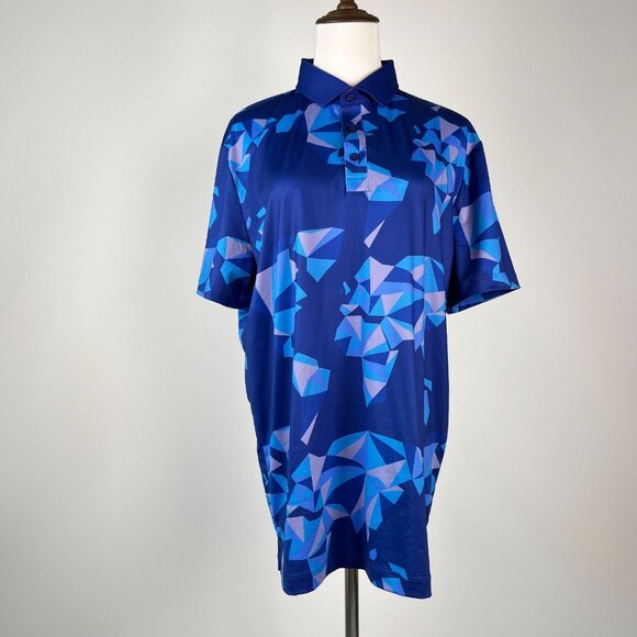 NWT Redvanly Polo Shirt Mens Geometric Bond Performance Golf Active Tech M - Picture 2 of 12